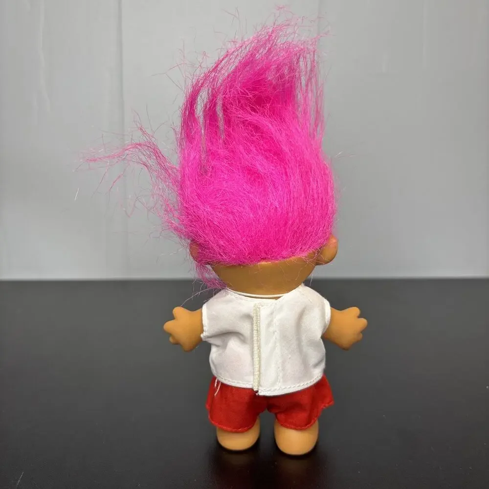 Vintage Russ 5” Lifeguard Troll Doll Pink Hair w Whistle & Uniform - Picture 2 of 8